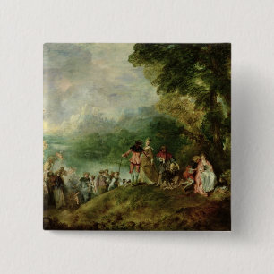 Macaron Carré 5 Cm Embarquement pour Cythera, 1717
