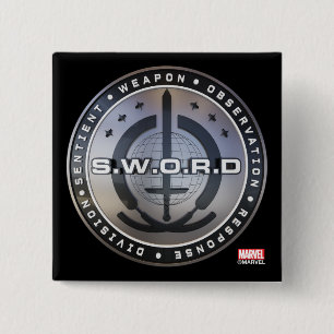 Macaron Carré 5 Cm Emblème S.W.O.R.D.