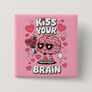 Macaron Carré 5 Cm Embrasse Ton Cerveau Saint Valentin Professeur Drô