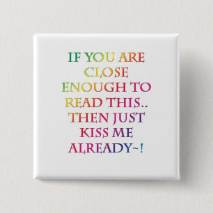 Macaron Carré 5 Cm Embrassez-moi ! Bouton