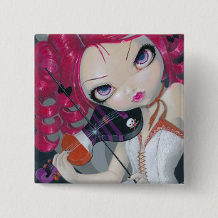 Macaron Carré 5 Cm Embrassez mon Pin de bouton de violon