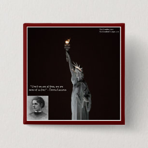 Macaron Carré 5 Cm Emma Lazarus & Cadeaux et Cartes de la Statue de l
