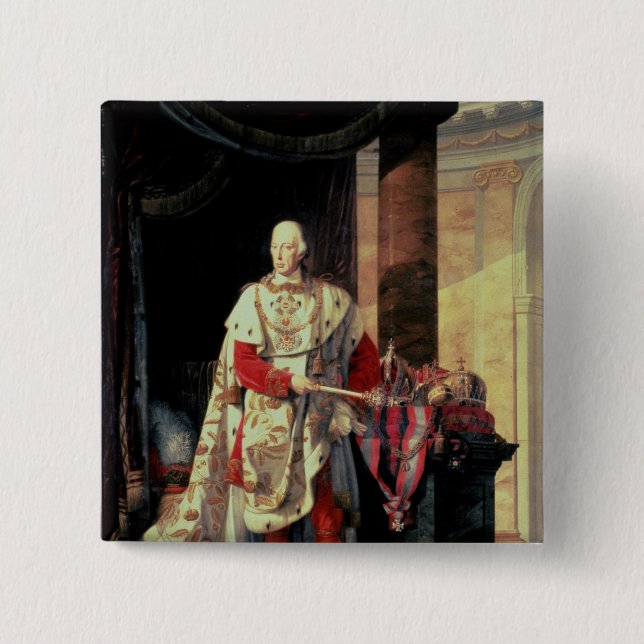 Macaron Carré 5 Cm Empereur Francis I de l'Autriche, 19ème siècle (Devant)