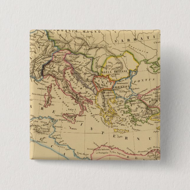 Macaron Carré 5 Cm Empire romain sous Constantin et Trajan (Devant)