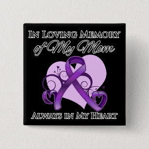 Macaron Carré 5 Cm En mémoire de ma mère - Cancer du pancréas