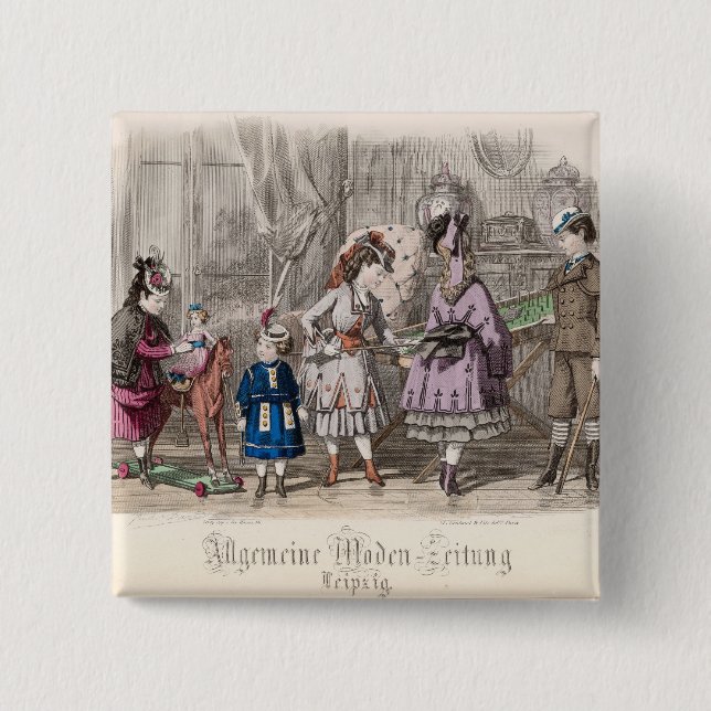 Macaron Carré 5 Cm Enfants au jeu (Devant)