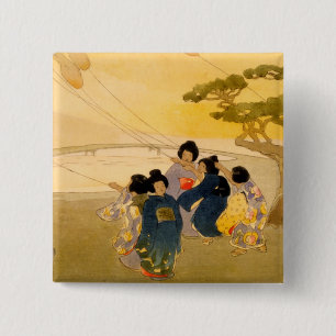 Macaron Carré 5 Cm Enfants Japonais - Bertha Lum - 1913