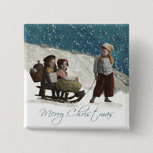 Macaron Carré 5 Cm Enfants vintages Dormir Noël hiver