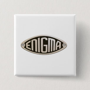MACARON CARRÉ 5 CM ENIGMA. 2ÈME GUERRE MONDIALE, CODE BREAKERS, LOGO