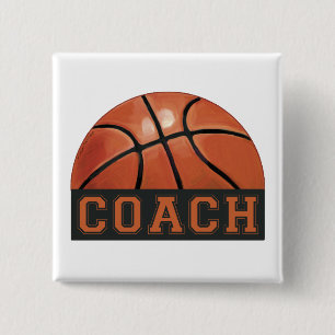 Macaron Carré 5 Cm Entraîneur de basket-ball