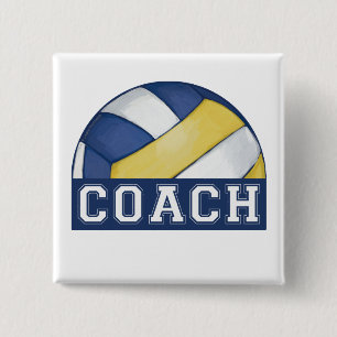 Macaron Carré 5 Cm Entraîneur de volley-ball