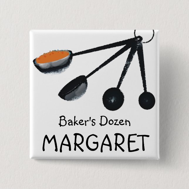 Macaron Carré 5 Cm Épices de doseurs faisant cuire l'étiquette nommée (Devant)