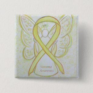 Macaron Carré 5 Cm Épingle d'ange Ruban de sensibilisation jaune pour