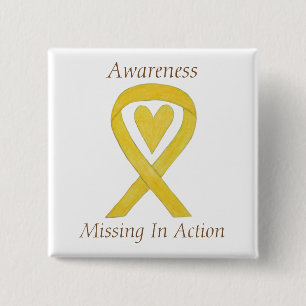 Macaron Carré 5 Cm Épingle de ruban de sensibilisation Manquant dans 