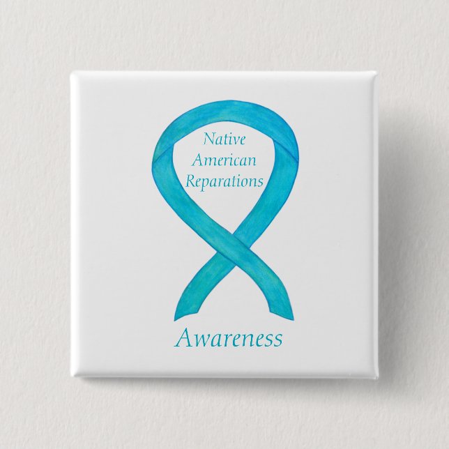 Macaron Carré 5 Cm Épingles à ruban pour la sensibilisation aux Répar (Devant)