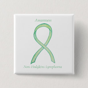 Macaron Carré 5 Cm Épingles de ruban vert non hodgkins Lymphoma Lime