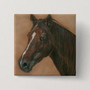 Macaron Carré 5 Cm équine du cheval marron de châtaigne