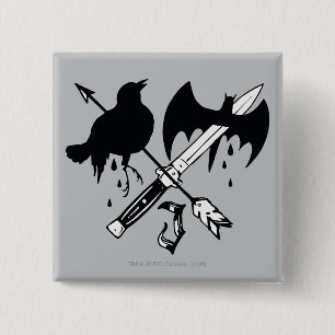 Macaron Carré 5 Cm Équipe de suicide   Symbole joker