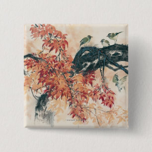 Macaron Carré 5 Cm Érables rouges