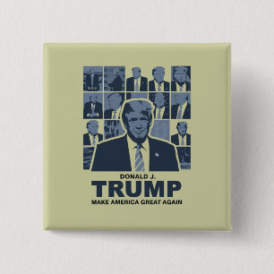 MACARON CARRÉ 5 CM ÈRE DONALD TRUMP
