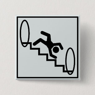 Macaron Carré 5 Cm Escaliers de Stickman - danger