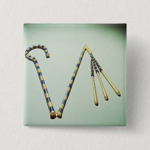 Macaron Carré 5 Cm Escroc et fléau, de la tombe de Tutankhamun