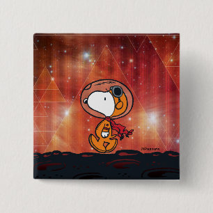 Macaron Carré 5 Cm ESPACE Snoopy Geometry Moon Walk