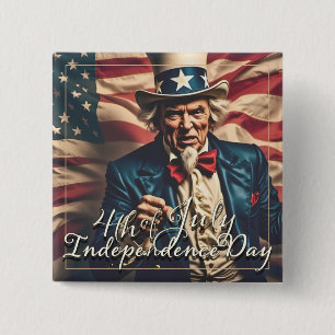 Macaron Carré 5 Cm Esprit de liberté en rouge, blanc et bleu