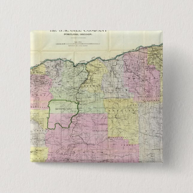 Macaron Carré 5 Cm État de l'Oregon (Devant)