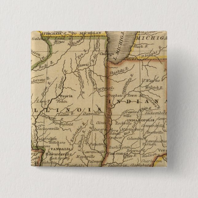 Macaron Carré 5 Cm États occidentaux (Devant)