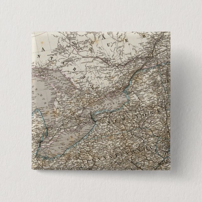 Macaron Carré 5 Cm États-Unis d'Amérique Nord-Est (Devant)