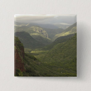 Macaron Carré 5 Cm États-Unis, Hawaï, Kauai, vue sur le canyon. (RF)