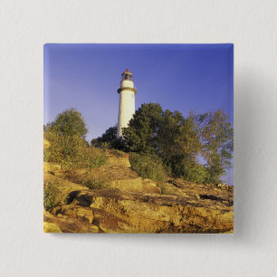 Macaron Carré 5 Cm États-Unis, Michigan, lac Huron. La Pointe aux Ba