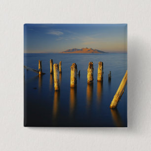 Macaron Carré 5 Cm États-Unis, Utah, Grand Bassin, Saltair, Grand Sel