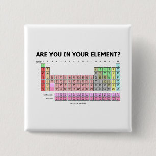 Macaron Carré 5 Cm Êtes-vous dans votre élément ? (Humour de Table