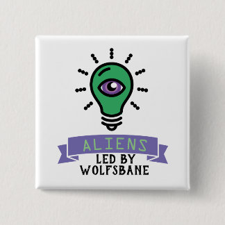 Macaron Carré 5 Cm Étiquette Aliens de l'équipe de Scrimo