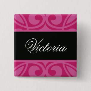 Macaron Carré 5 Cm Étiquette chique de nom de salon