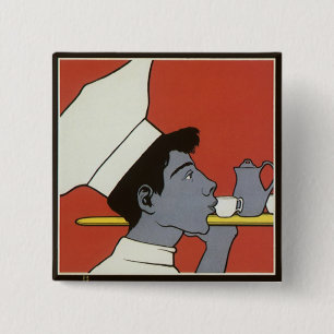 Macaron Carré 5 Cm Étiquette de produit vintage, Kakao chocolat chaud