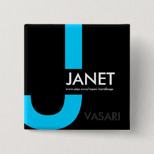 Macaron Carré 5 Cm Étiquette nommée moderne