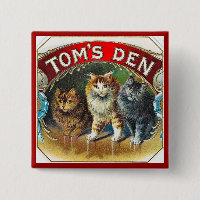 Étiquette vintage de cigare de repaire de Toms
