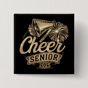 Macaron Carré 5 Cm Étudiant en dernière année 2025 Cheerleader Promot