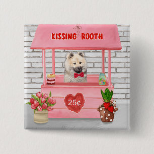 Macaron Carré 5 Cm Eurasier Chien Valentine's Day Kissing Booth