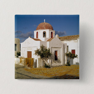 Macaron Carré 5 Cm Europe, Grèce, Mykonos. Les filets de pêche séc