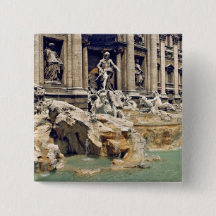 Macaron Carré 5 Cm Europe, Italie, Rome. Des pièces de monnaie jonche