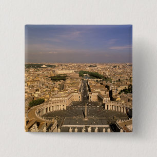 Macaron Carré 5 Cm Europe, Italie, Rome, Le Vatican. Vue depuis St.