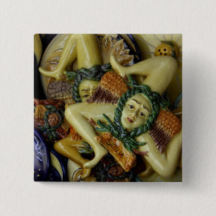 Macaron Carré 5 Cm Europe, Italie, Sicile, Taormine. Traditionnel 9