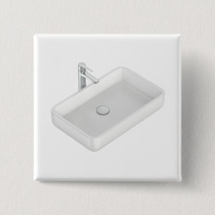 Macaron Carré 5 Cm Évier de salle de bain carré blanc moderne avec ro