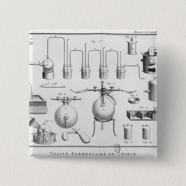 Macaron Carré 5 Cm Expérience sur la décomposition de l'eau (Devant)