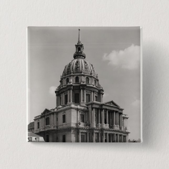 Macaron Carré 5 Cm Façade de l'église de St Louis (Devant)