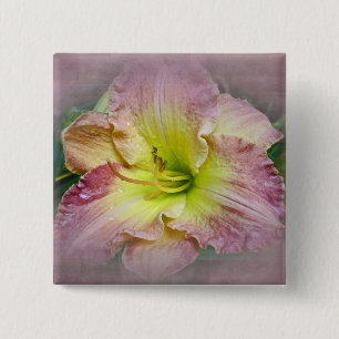 Macaron Carré 5 Cm Fancy rose Daylily Blossom